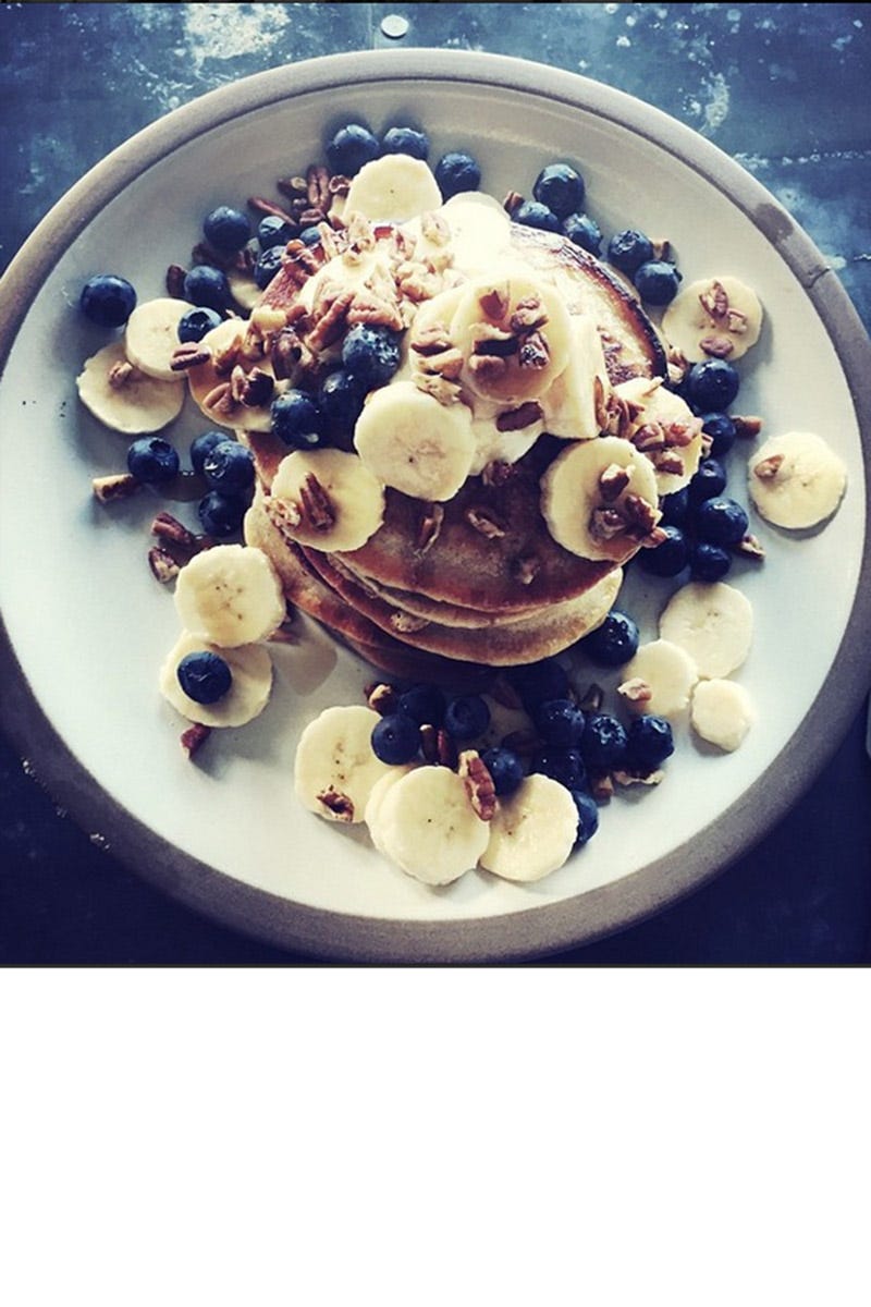 Timberlake posted this stack of peanut butter and banana pancakes topped with blueberries, made by wife Jessica Biel on his birthday. <a target="_blank" href="https://instagram.com/justintimberlake">@justintimberlake</a>