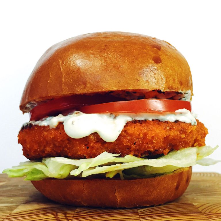 Buffalo Chicken Burger with Blue Cheese Ranch Recipe