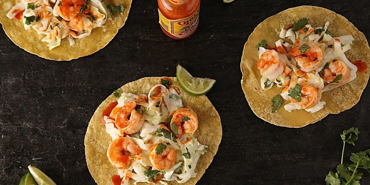 Spicy Shrimp Tacos with Creamy Slaw