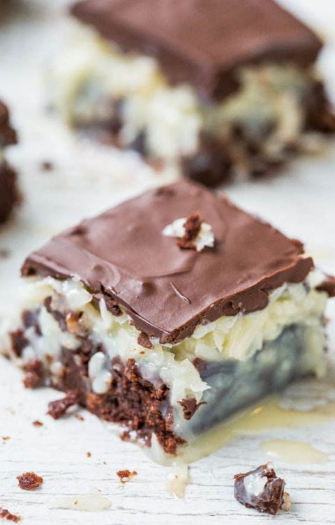 Chocolate Coconut Mounds Bar Brownies