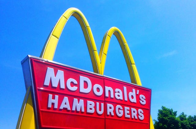 Red, Font, Signage, Restaurant, Fast food restaurant, Majorelle blue, Gas, Sign, Neon, 