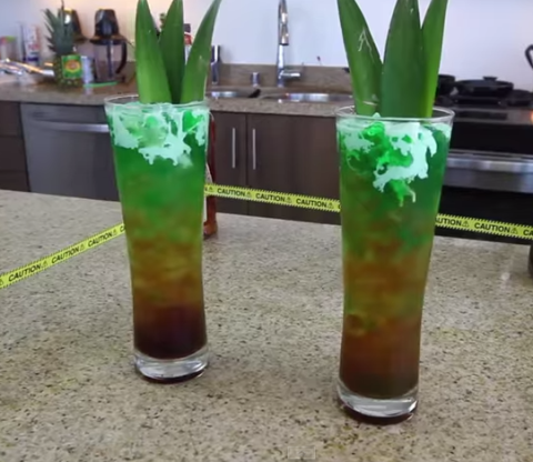 <p>...Because this layered drink is every bit as intense as Samuel L. Jackson's character in the original <em>JP</em>. The drink starts with a shot of Jägermeister and bourbon-brown sugar simple syrup, then it's loaded with lemon-lime Jell-O, an ounce of vodka, a half-ounce of Sour Apple Pucker, a splash of Sprite, and green whipped cream. <strong><a target="_blank" href="https://www.youtube.com/watch?v=7wiIch7_tPs">Get the recipe</a>.</strong></p>
