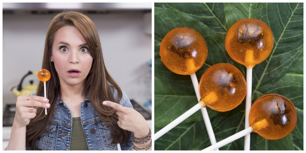 <p>Dinosaur DNA extracted from a mosquito trapped in amber is what started the whole Jurassic Park series, so it's also fitting it also inspired these Amber Fossil Lollipops. <a target="_blank" href="https://www.youtube.com/watch?v=uFAlwJBFmbw&amp;feature=youtu.be">Nerdy Nummies' Rosanna Pansino</a> cuts black licorice using scissors to create the "bugs" in each pop. <strong><a target="_blank" href="https://www.youtube.com/watch?v=uFAlwJBFmbw&amp;feature=youtu.be">Get the recipe</a>. </strong></p>
