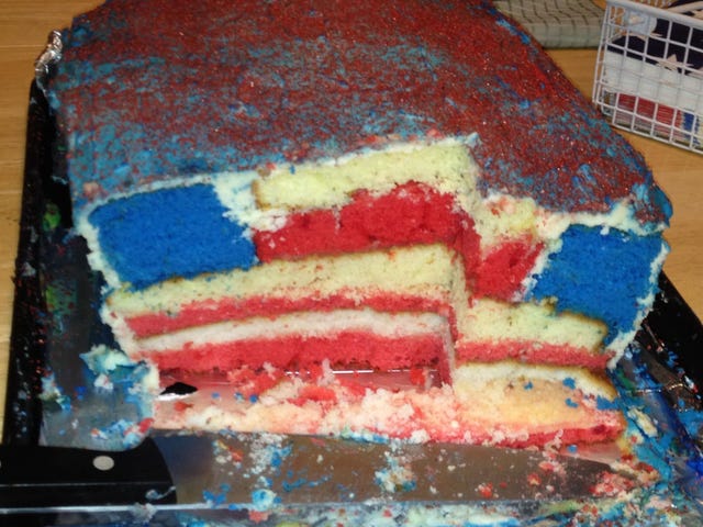 Flag Cake Fail - Symmetrically Sad