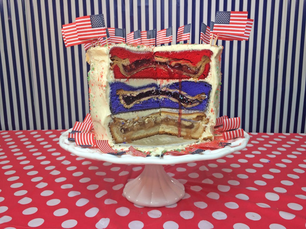 Flag, Flag of the united states, Serveware, Dessert, Ingredient, Food, Cake, Pattern, Cuisine, Baked goods, 