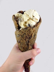 Chocolate Chip Cookie Ice Cream Cone