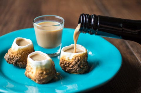 Toasted Marshmallow Shot Glasses <p>Make these toasted marshmallow shot glasses <a target="_blank" href="http://www.countryliving.com/food-drinks/g2444/campfire-recipes/">over the campfire</a> or at home. Either way, your guests will definitely be impressed.</p>
<p>Get the recipe at <a target="_blank" href="http://thewateringmouth.com/toasted-marshmallow-shot-glass-recipe-video/">The Watering Mouth</a>.</p>