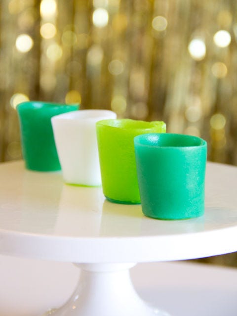 Airheads Shot Glasses <p>Craft your own candy shot glasses using flexible candies like Airheads. Be sure to press down the bottom portion of the cup to the sides of the cup so your cocktail doesn't leak.</p>
<p>Get the recipe at <a target="_blank" href="http://lovelyindeed.com/diy-st-pattys-cups-with-airheads/">Lovely Indeed</a>.</p>