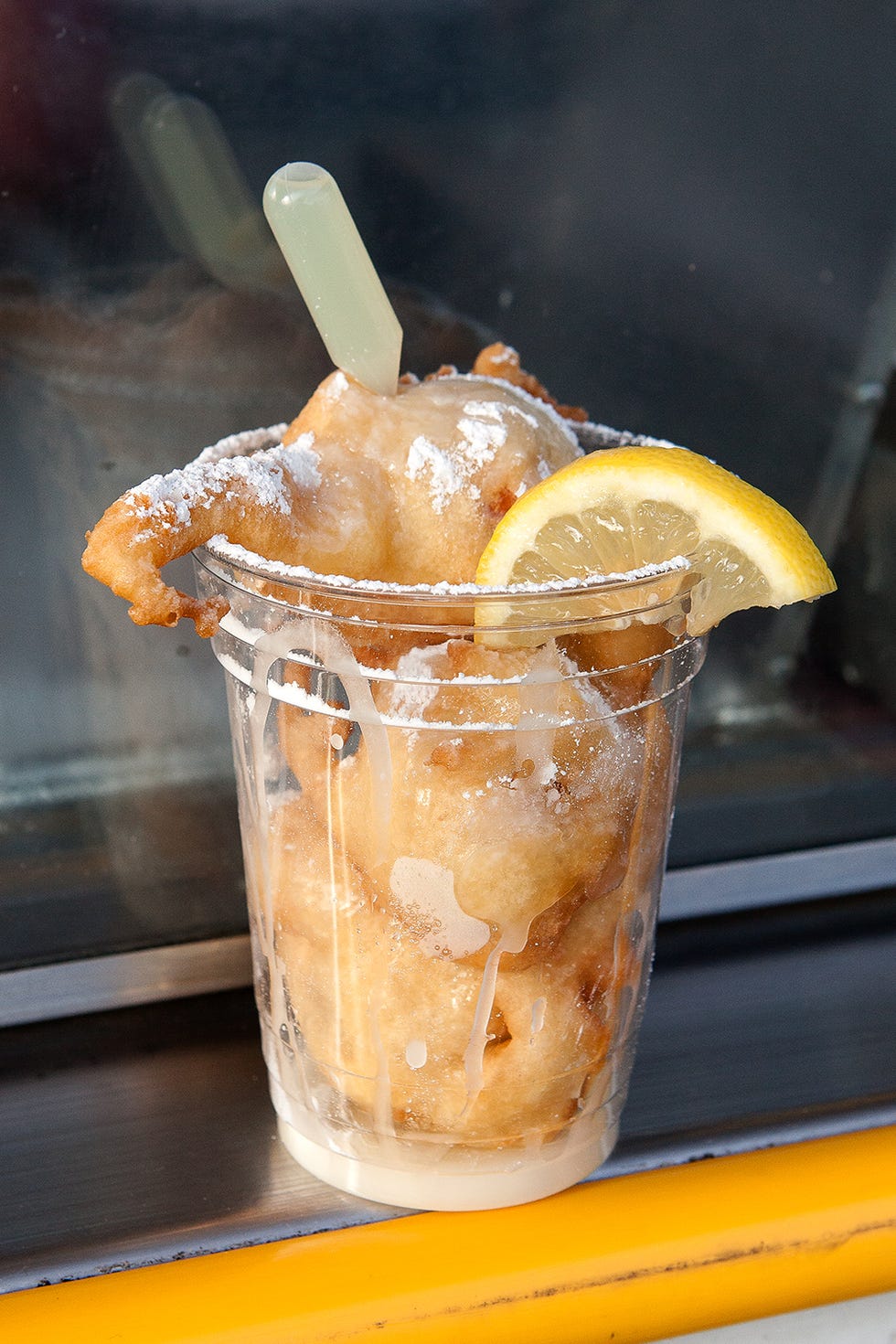Yes, we were just as confused as you were when we first heard about it. "Deep-fried lemonade?! What?! How?!" Wild Bill's Curly Fries added this item to their menu three years ago, which consists of three lemon cakes ("Made with real lemonade, not that powder stuff," says owner Michael Lis.), batter-dipped and deep-fried, then dusted with powdered sugar and lemon frosting. The pièce de résistance? A pipette of lemon juice, which lets you add as much mouth-puckering tart flavor as you see fit.