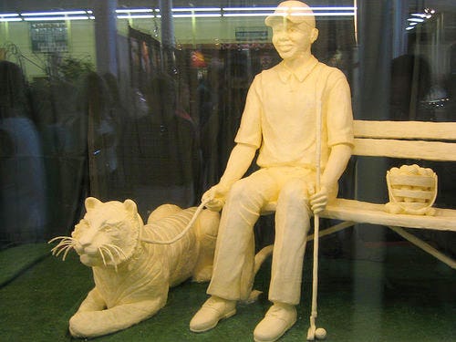 The real Tiger Woods has had some trouble with his swing as of late, but you can just see the focus in the eyes of the Butter Tigers.