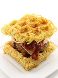 Waffle Spaghetti Bun