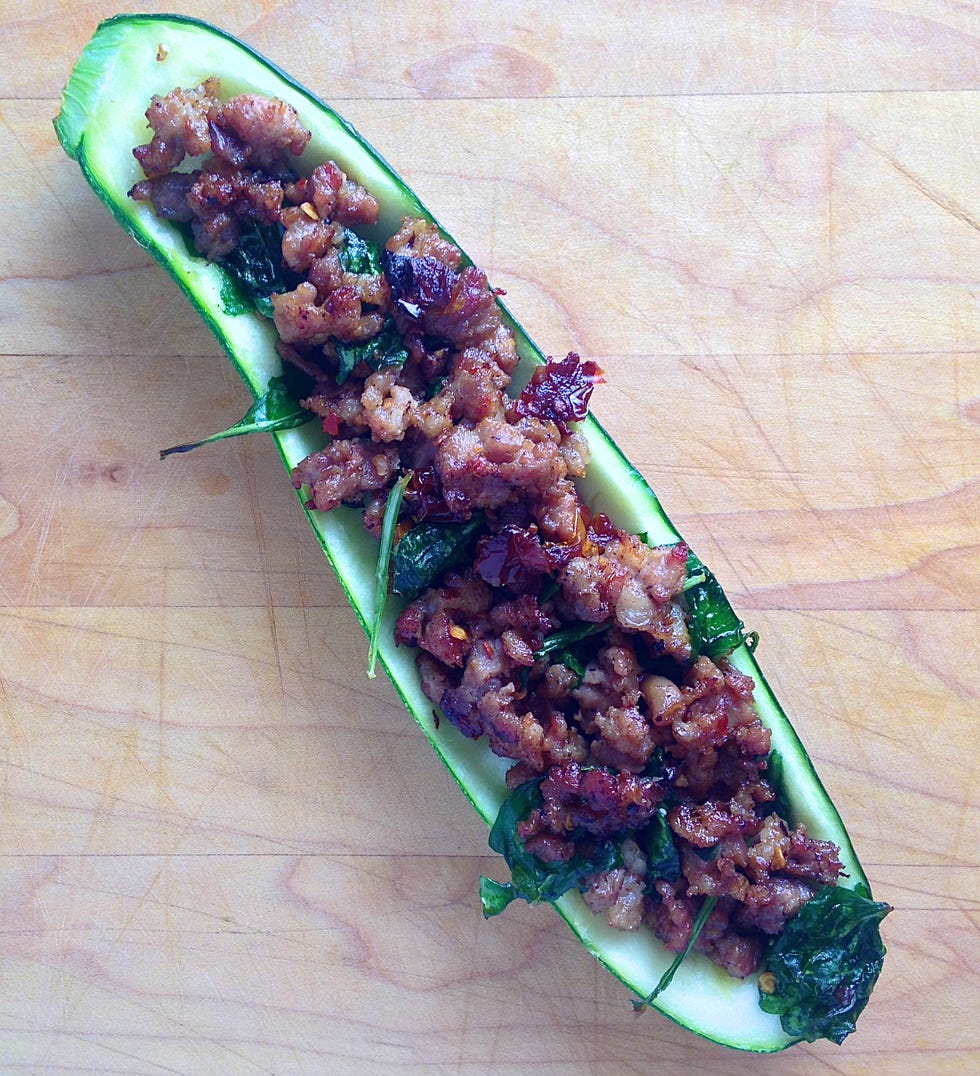 stuffed-zucchini-sausage-spinach
