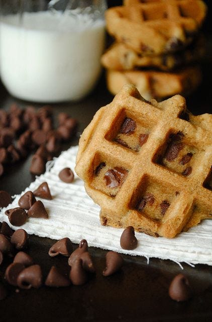 Waffle Iron Chocolate Chip Cookies