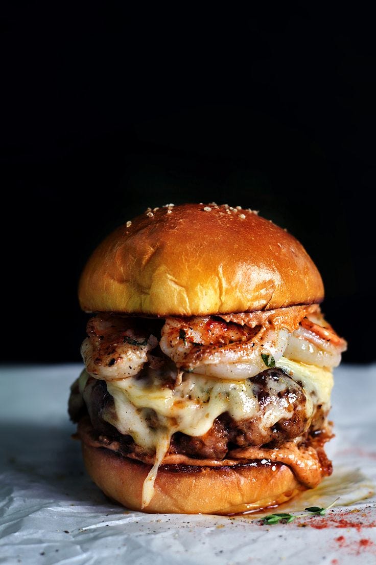 Mexican Chorizo Garlic Shrimp Burger