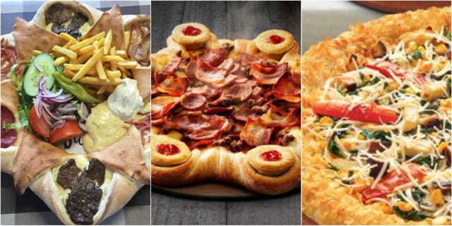Crazy Pizzas Around the World Collage
