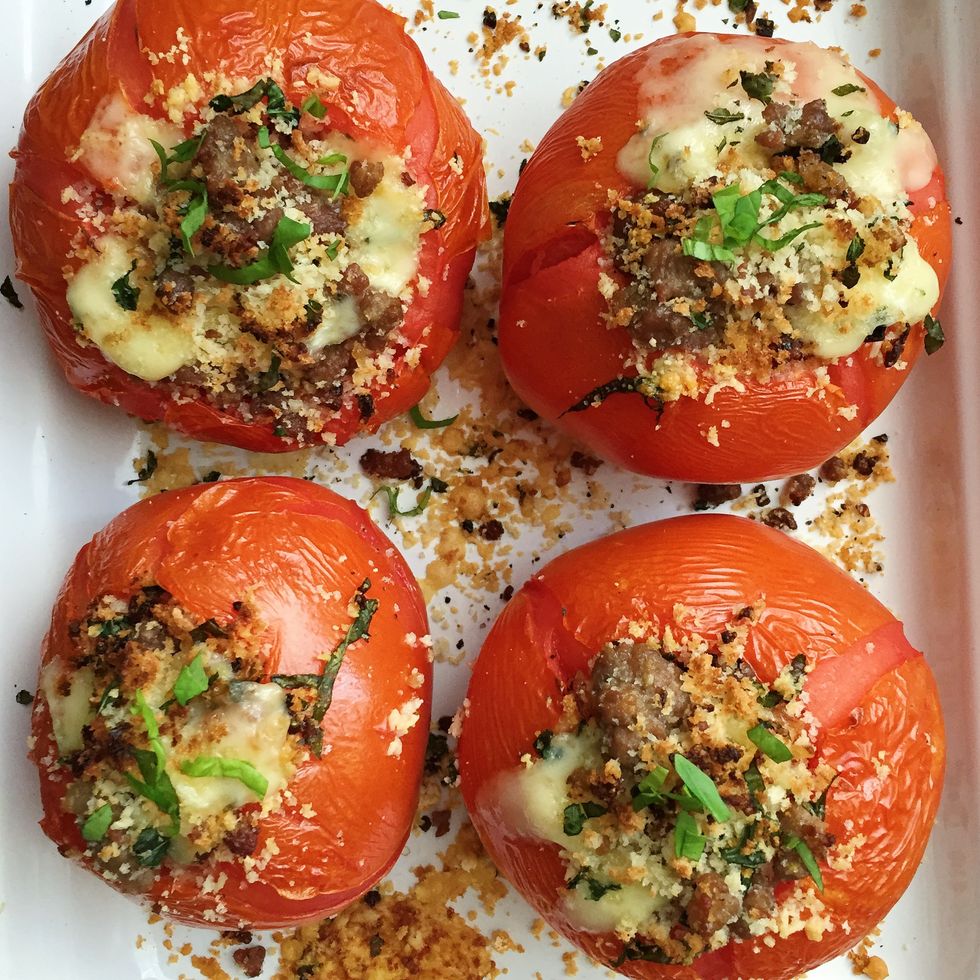cheesy stuffed tomatoes