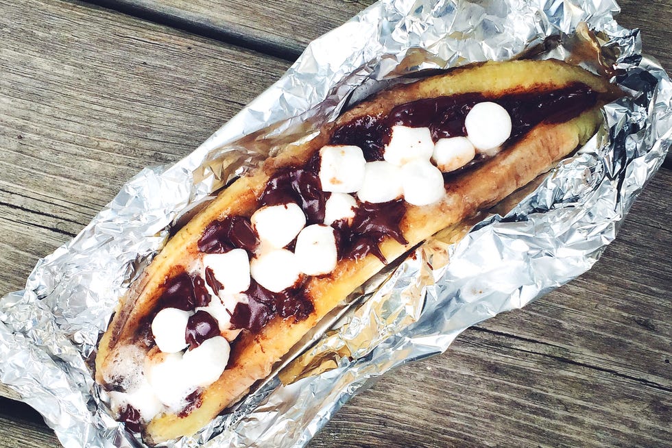 foil pack chocolate marshmallow banana