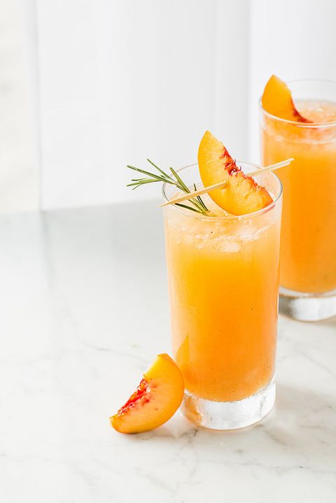 Grilled Peach Rosemary Prosecco