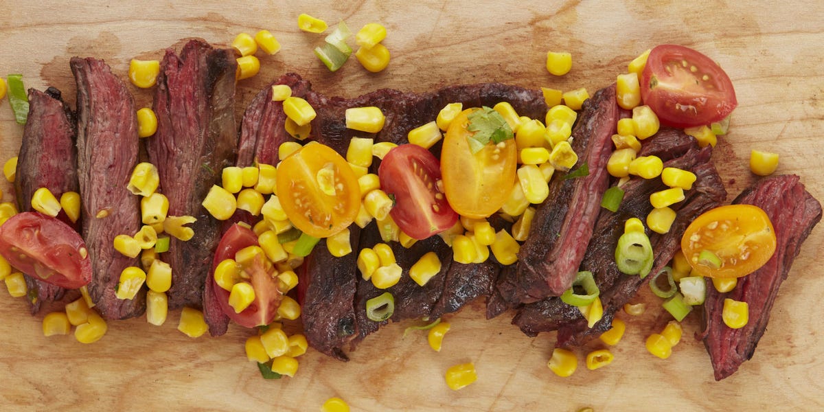 Grilled Skirt Steak with Corn-Tomato Salsa 
