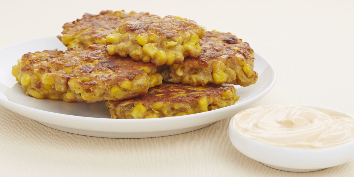 Easy Corn Fritters with Spicy Mayo