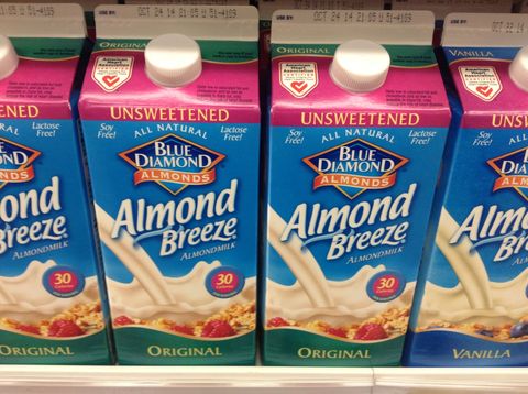 Logo, Packaging and labeling, Dairy, Bottle, Plant milk, Almond milk, 