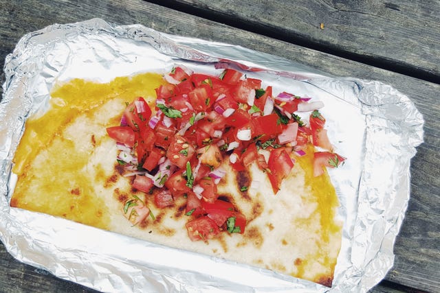 foil pack cheese quesadilla