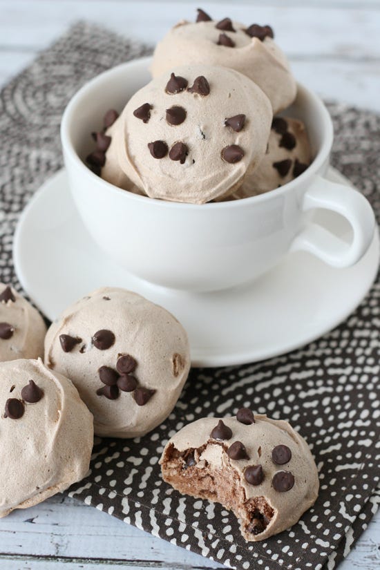 Mocha Chocolate Chip Meringues