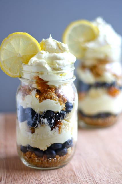 No-Bake Blueberry Lemon Cheesecake Trifles