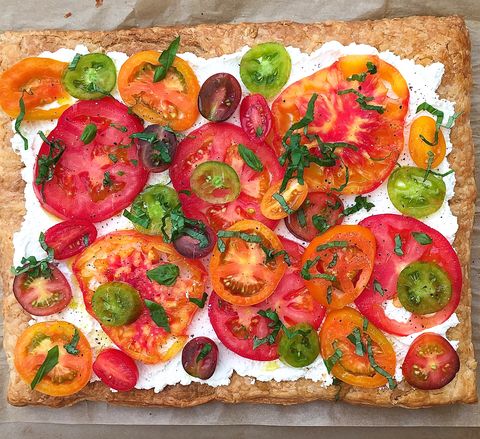 heirloom tomato tart with ricotta and basil