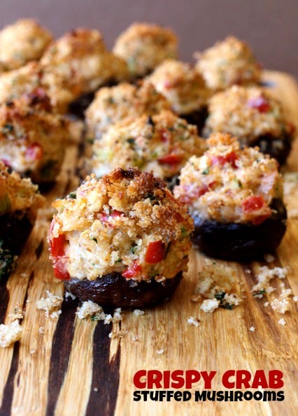 <p>These rich mini mushrooms make an ideal party appetizer.</p><p>Get the recipe from <a href="http://www.mantitlement.com/recipes/crispy-crab-stuffed-mushrooms/">Mantitlement</a>.<span></span></p>