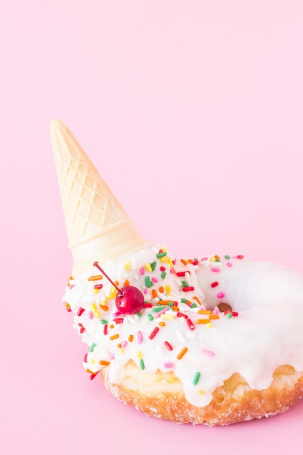 Cone, Food, Cuisine, Dessert, Pink, Baked goods, Sweetness, Finger food, Party hat, Ingredient, 