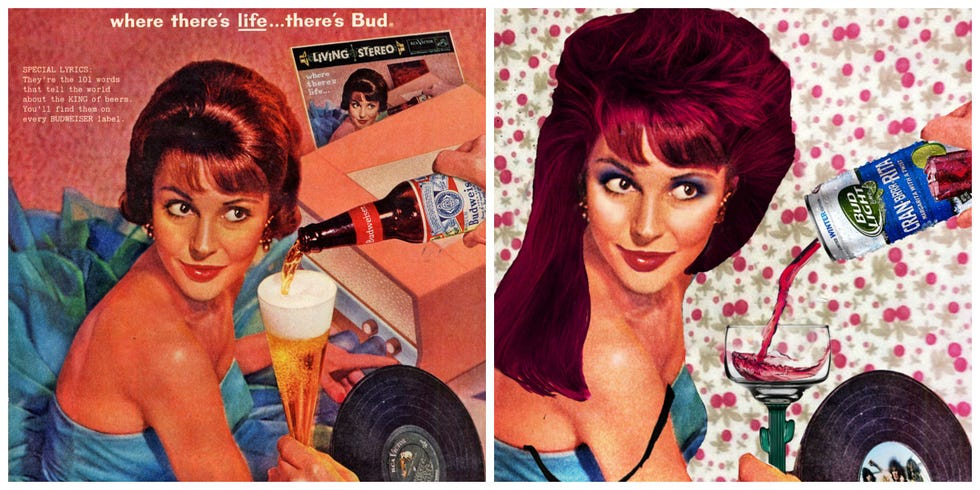 Hair, Head, Hairstyle, Audio equipment, Eyebrow, Style, Beer, Drink, Brown hair, Hair coloring, 