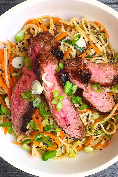 soba noodle salad with grilled flank steak