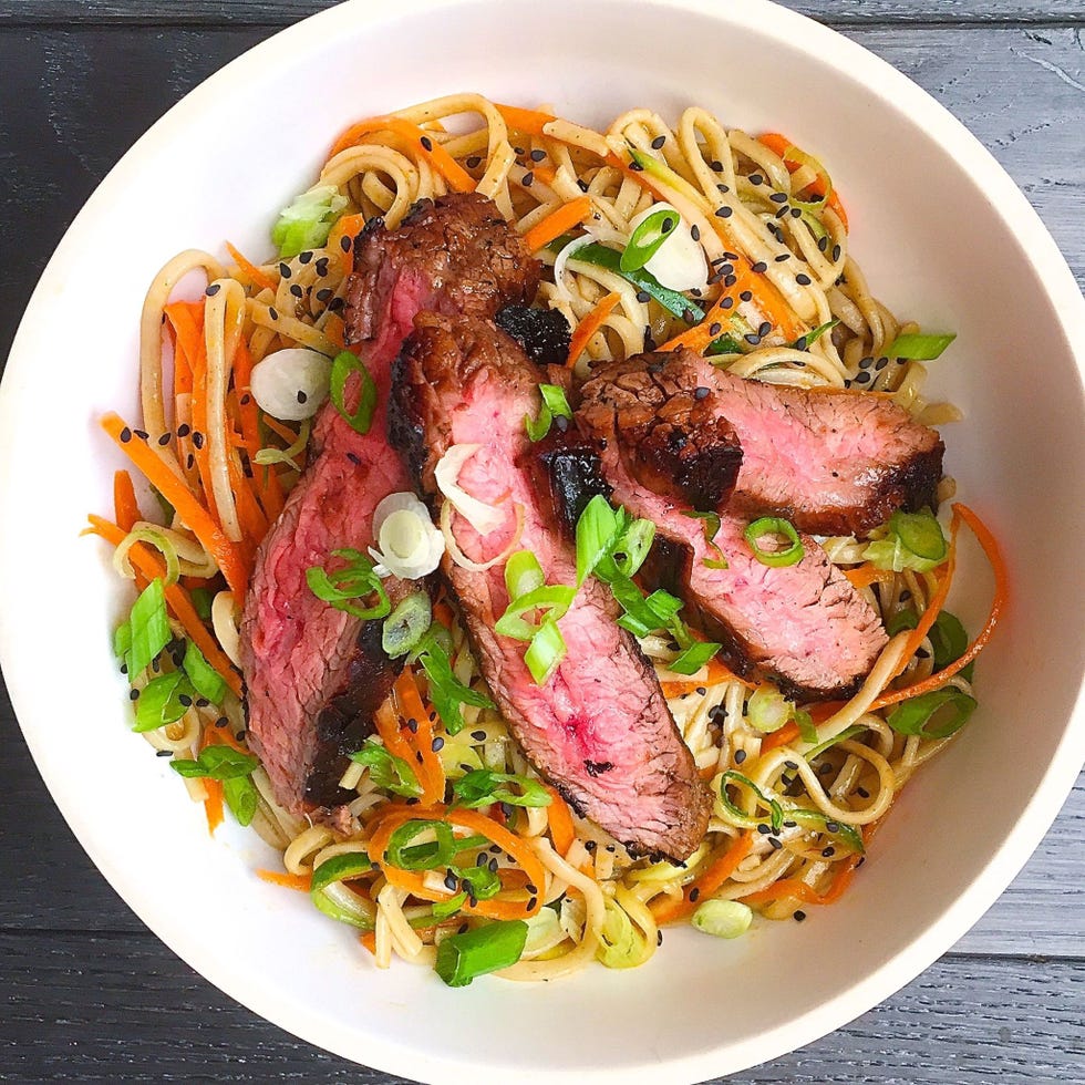 Best Soba Noodle Salad with Grilled Flank Steak Recipe-How to Make Soba