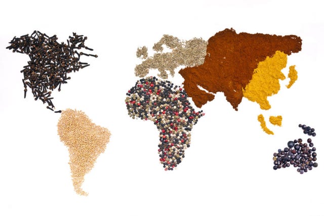 Brown, Colorfulness, World, Ingredient, Beige, Illustration, Graphics, Art paint, Spice, Drawing, 