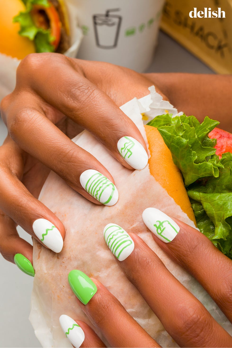 Shake Shack-inspired Nail Art