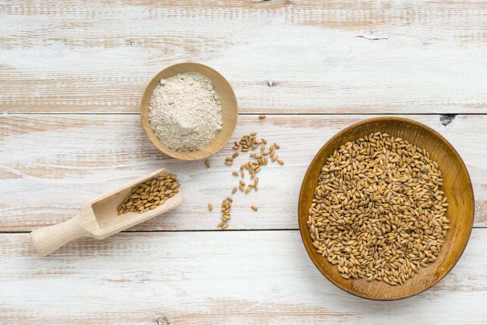 Ingredient, Food, Kitchen utensil, Beige, Seed, Food grain, Spice, Spoon, Natural material, Dinkel wheat, 