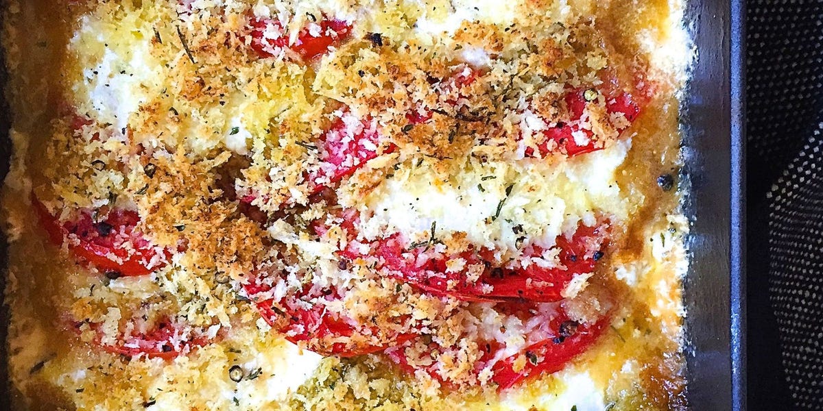Tomato and Mozzarella Tian with Ranch Bread Crumbs
