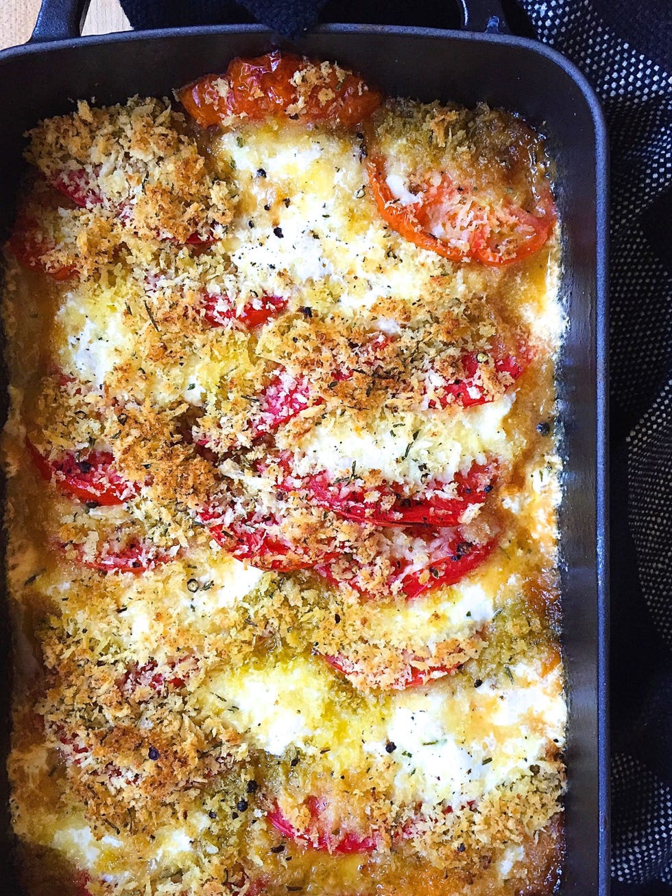 Tomato and Mozzarella Tian with Ranch Bread Crumbs