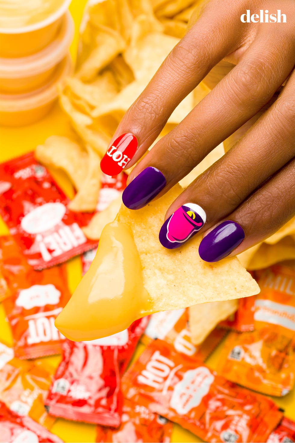 Finger, Yellow, Nail, Food, Confectionery, Orange, Cuisine, Sweetness, Manicure, Nail care, 