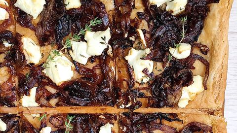 Best Caramelized Onion Tart with Goat Cheese and Thyme Recipe-How to ...