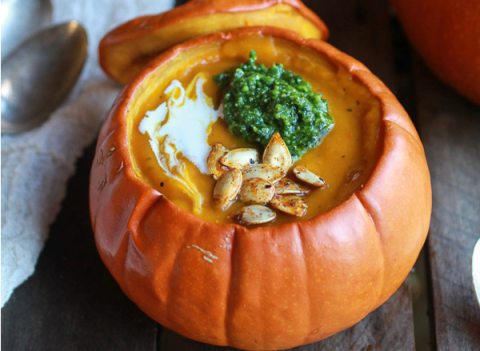 Pumpkin Pesto Soup