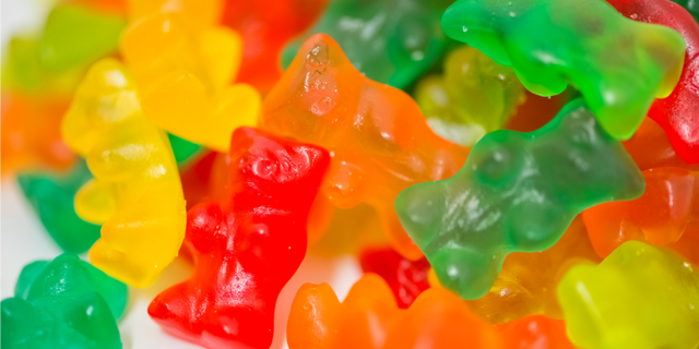 Yellow, Colorfulness, Sweetness, Confectionery, Red, Gummi candy, Food, Gelatin, Orange, Candy, 