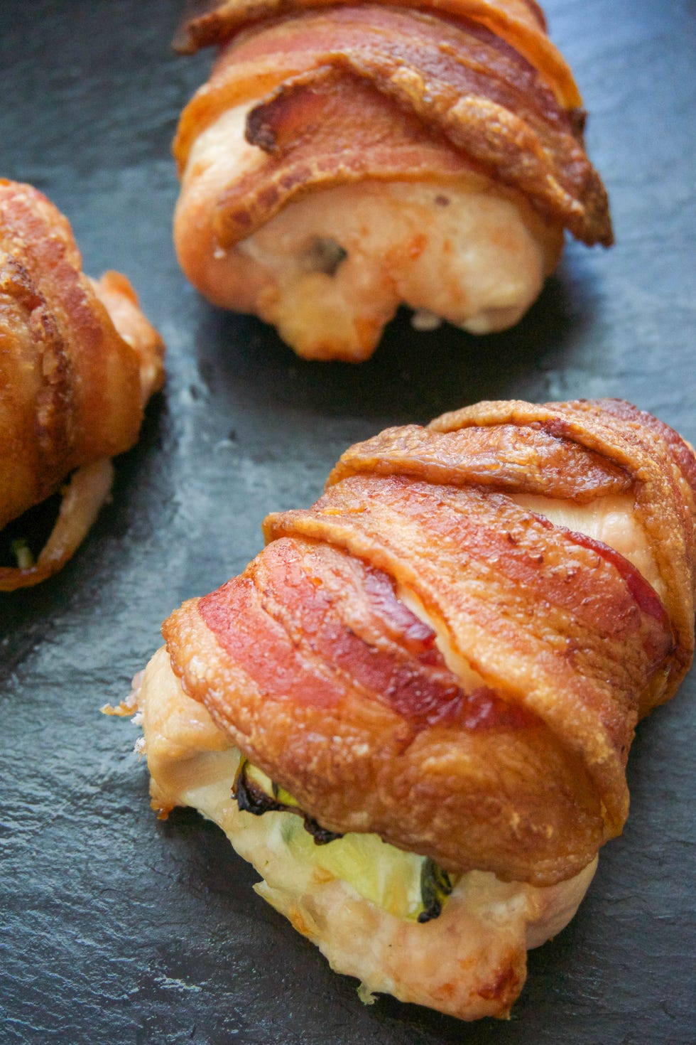 Bacon-Wrapped Chicken Breasts Stuffed with Zucchini and Fontina