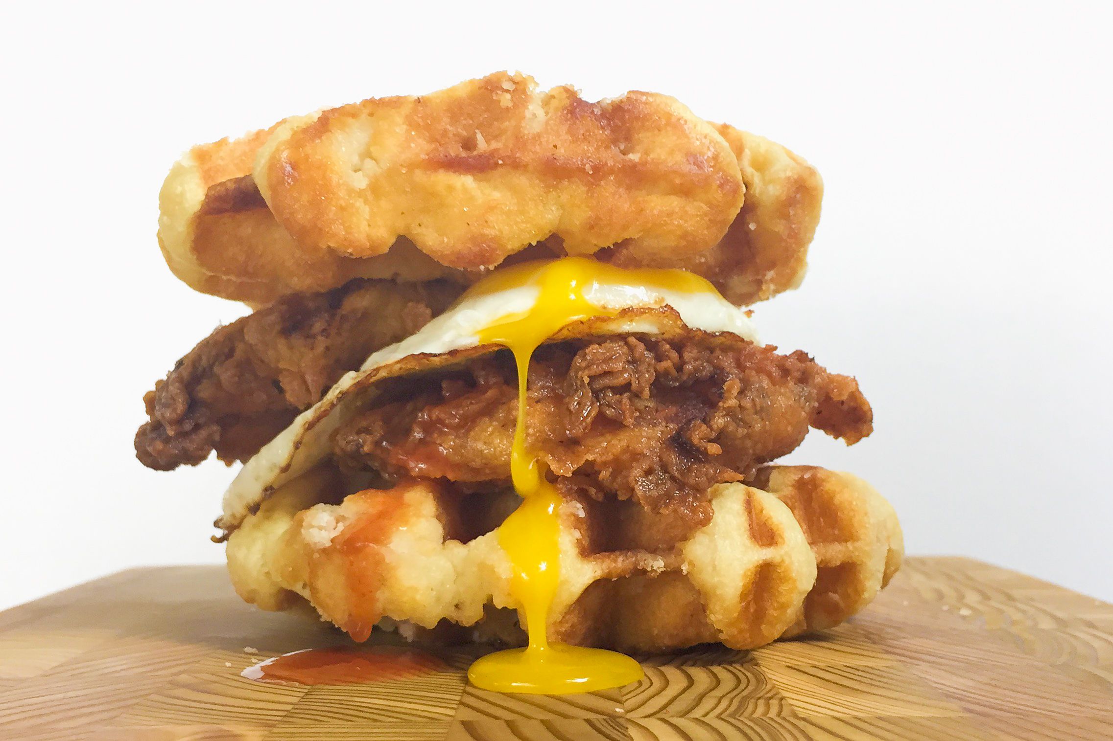 Best Chicken And Waffles Breakfast Sandwich Recipe How To Make Chicken And Waffles Breakfast Sandwich Delish Com