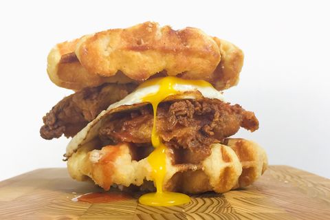 Chicken and Waffles Breakfast Sandwich