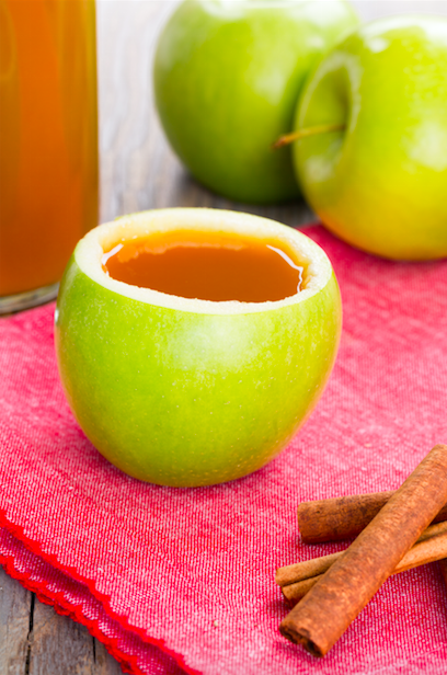 Spiked Apple Cider in Edible Cups