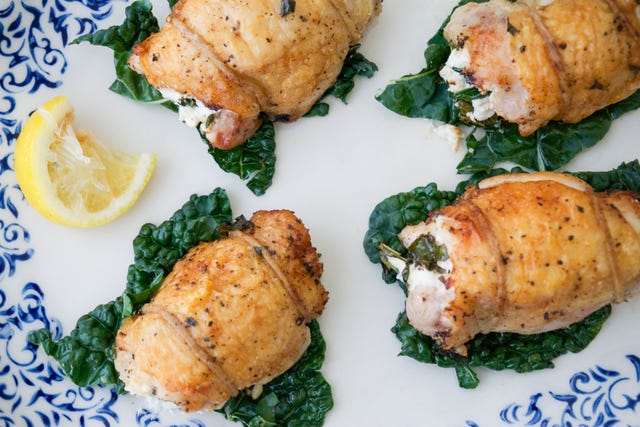 Kale and Goat Cheese Stuffed Chicken Thighs nnjn