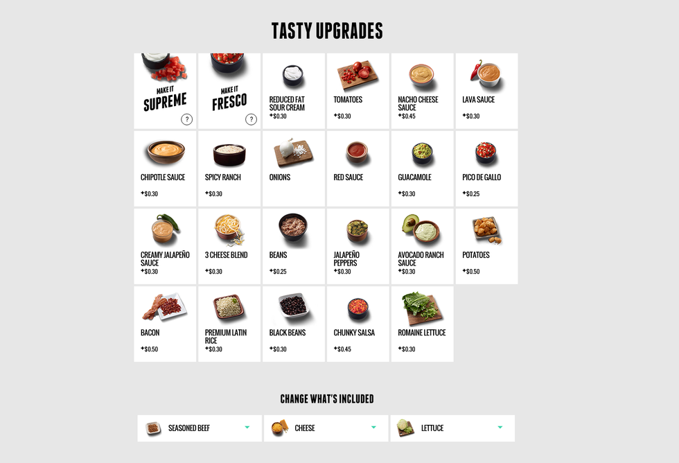 Taco Bell website