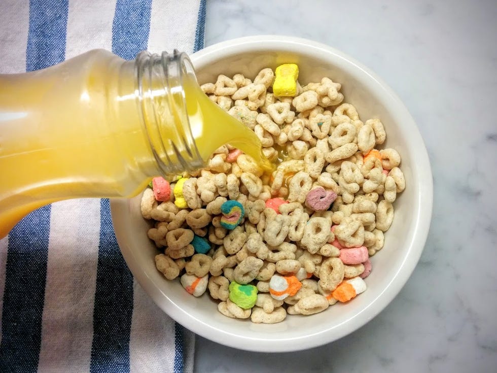 Orange Juice in Cereal